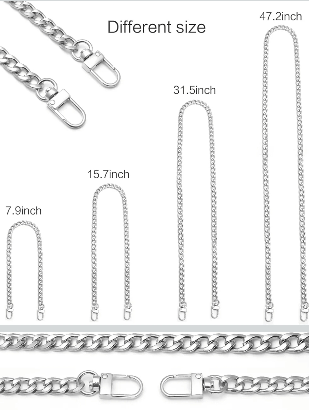 Replacement Purse Chain Strap/ Purse Necklace NEW, 4 Size Opt., Price For 1